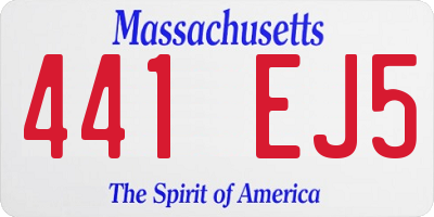 MA license plate 441EJ5