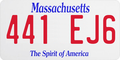 MA license plate 441EJ6