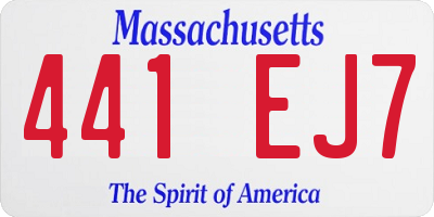 MA license plate 441EJ7