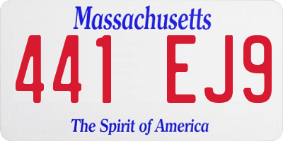 MA license plate 441EJ9