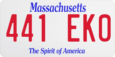 MA license plate 441EK0