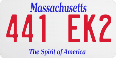 MA license plate 441EK2