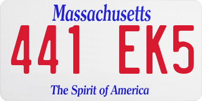 MA license plate 441EK5