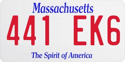 MA license plate 441EK6