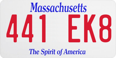 MA license plate 441EK8