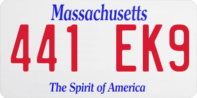 MA license plate 441EK9