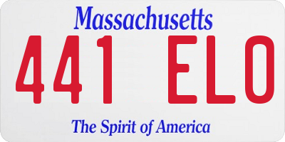 MA license plate 441EL0