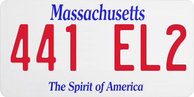 MA license plate 441EL2