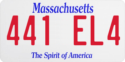 MA license plate 441EL4