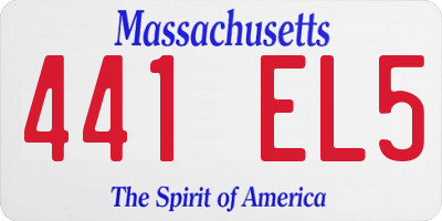MA license plate 441EL5