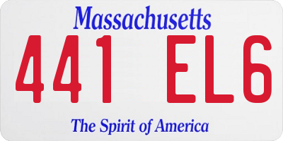 MA license plate 441EL6