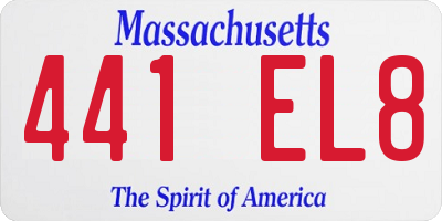 MA license plate 441EL8