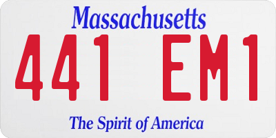 MA license plate 441EM1