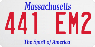 MA license plate 441EM2