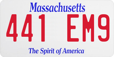 MA license plate 441EM9