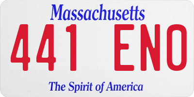 MA license plate 441EN0