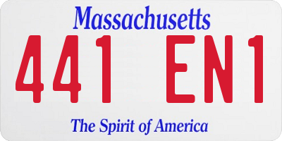 MA license plate 441EN1