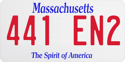 MA license plate 441EN2