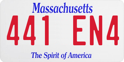 MA license plate 441EN4