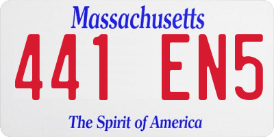 MA license plate 441EN5