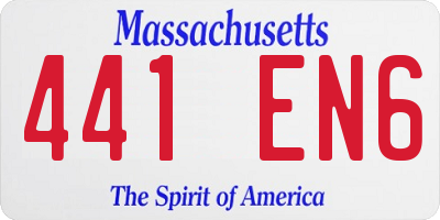 MA license plate 441EN6