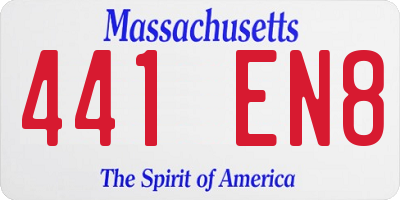 MA license plate 441EN8