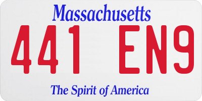 MA license plate 441EN9