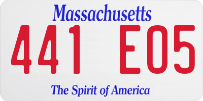 MA license plate 441EO5