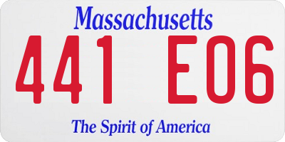 MA license plate 441EO6