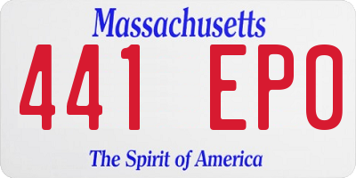 MA license plate 441EP0