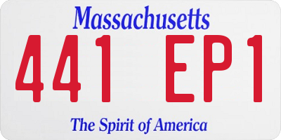 MA license plate 441EP1