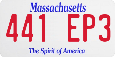 MA license plate 441EP3