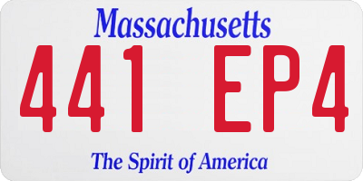 MA license plate 441EP4