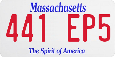 MA license plate 441EP5