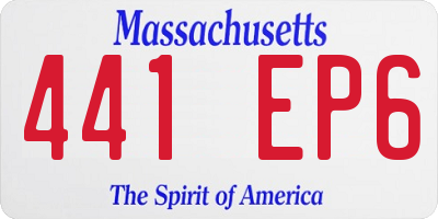 MA license plate 441EP6