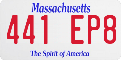 MA license plate 441EP8