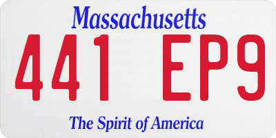 MA license plate 441EP9