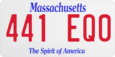 MA license plate 441EQ0