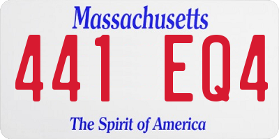 MA license plate 441EQ4