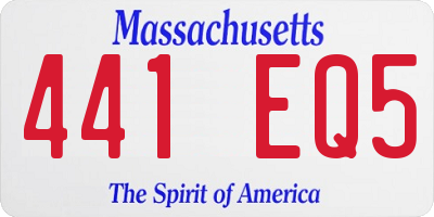 MA license plate 441EQ5