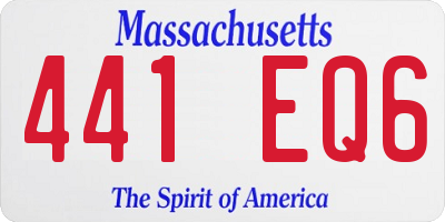 MA license plate 441EQ6