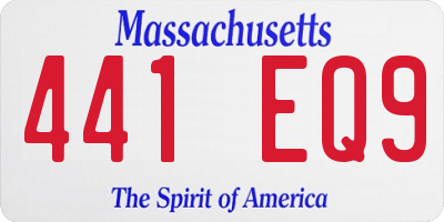 MA license plate 441EQ9
