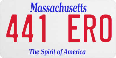 MA license plate 441ER0