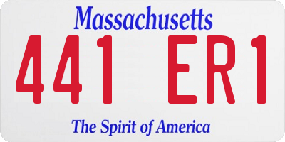 MA license plate 441ER1