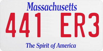 MA license plate 441ER3