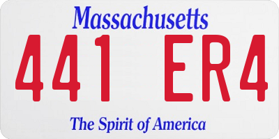 MA license plate 441ER4