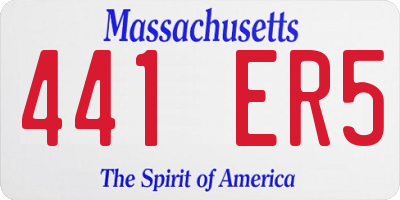 MA license plate 441ER5
