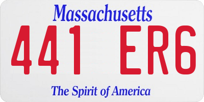 MA license plate 441ER6