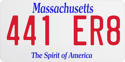 MA license plate 441ER8