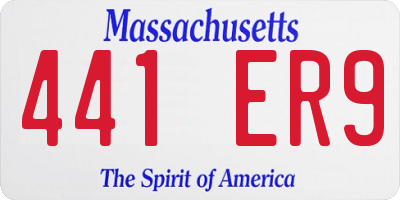 MA license plate 441ER9